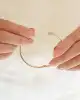 Şeritli Rose Altın Kelepçe Bileklik