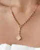 Sıra Toplu Altın Yonca Kolye