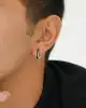 Siyah Mineli Altın Erkek Küpe