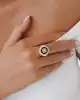 Siyah Mineli Baget Taşlı Altın Yüzük