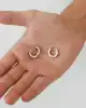 Siyah Mineli Beyaz Altın Erkek Küpe