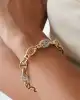 Taş Detaylı Altın Zincir Bileklik