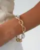 Taş Detaylı Altın Zincir Bileklik