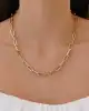 Taşlı Altın Ataç Zincir Kolye