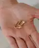 Taşlı Altın Bomb Dörtgen Küpe
