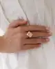 Taşlı Altın Dörtgen Yüzük