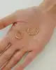 Taşlı Altın Halka Küpe