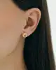Taşlı Altın Halka Küpe