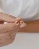 Taşlı Altın Halka Küpe