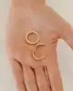 Taşlı Altın Halka Küpe