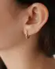 Taşlı Altın Kalp Küpe