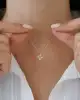 Taşlı Altın Minimal Kolye