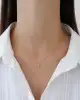 Taşlı Altın Minimal Kolye