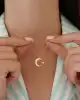 Taşlı Ay Yıldız Altın Kolye