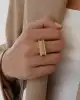 Taşlı Bold Çizgi Yüzük