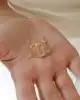 Taşlı Daire Altın Küpe