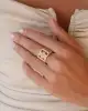 Taşlı Daire Altın Yüzük