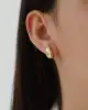 Taşlı Damla Model Altın Küpe
