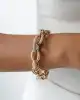 Taşlı Halka Detaylı Altın Zincir Bileklik