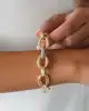 Taşlı Halka Detaylı Altın Zincir Bileklik