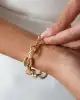 Taşlı Halka Detaylı Altın Zincir Bileklik