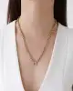 Taşlı Halka Uçlu Altın Zincir Kolye