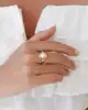 Taşlı İnci Altın Yüzük