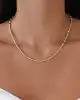 Taşlı Kemik Model Altın Kolye