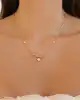 Taşlı Mini Yonca Altın Kolye