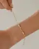 Taşlı Oval Halkalı Zincir Bileklik
