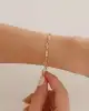 Taşlı Oval Halkalı Zincir Bileklik