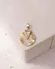 Taşlı Pusula Altın Kolye Ucu