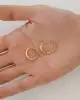 Taşlı Slim Halka Küpe