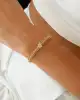 Taşlı Tasarım Altın Kelepçe Bileklik