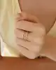 Taşlı Üçlü Altın Yüzük