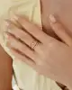 Taşlı Üçlü Altın Yüzük