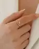 Taşlı Yaprak Altın Yüzük