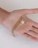 Taşlı Yıldız Maxi Zincir Küpe