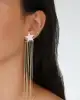 Taşlı Yıldız Maxi Zincir Küpe