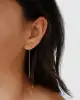 Taşlı Yonca Zincir Küpe