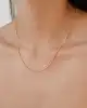 Turuncu Mineli Altın Zincir Kolye