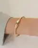Twist Taşlı Altın Kelepçe Bileklik