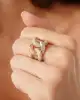 Üç Renkli Taşlı Zincir Yüzük