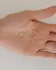 Üç Taşlı Altın Halka Küpe
