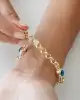 Üçlü Göz Nazarlı Altın Bileklik