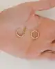 Yaprak Desenli Altın Halka Küpe