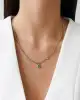 Yeşil Damla Taşlı Altın Kolye