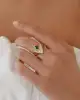 Yeşil Taşlı Altın Şövalye Yüzük