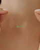 Yeşil Taşlı Damla Kolye