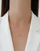 Zincir Halkalı Altın Taşlı Kolye